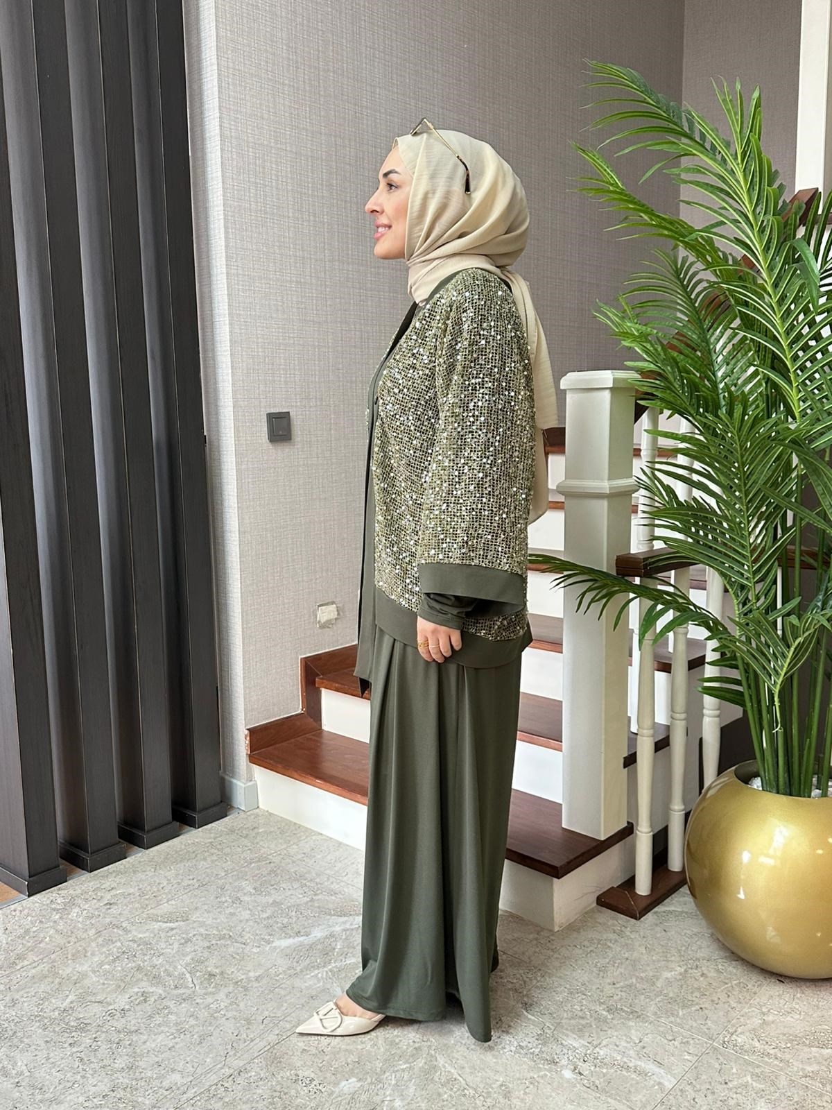 6925 SİMLİ CEKETLİ ÜÇLÜ TAKIM