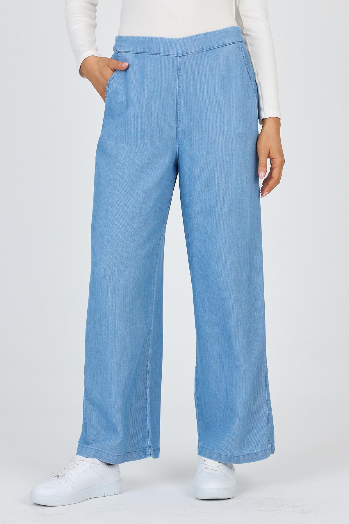 Denim Geniş Paça Pantolon 0013