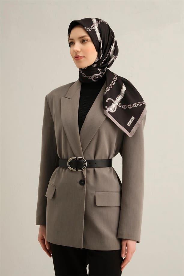 ARMİNE DESENLİ SAF İPEK TWİLL EŞARP 9346