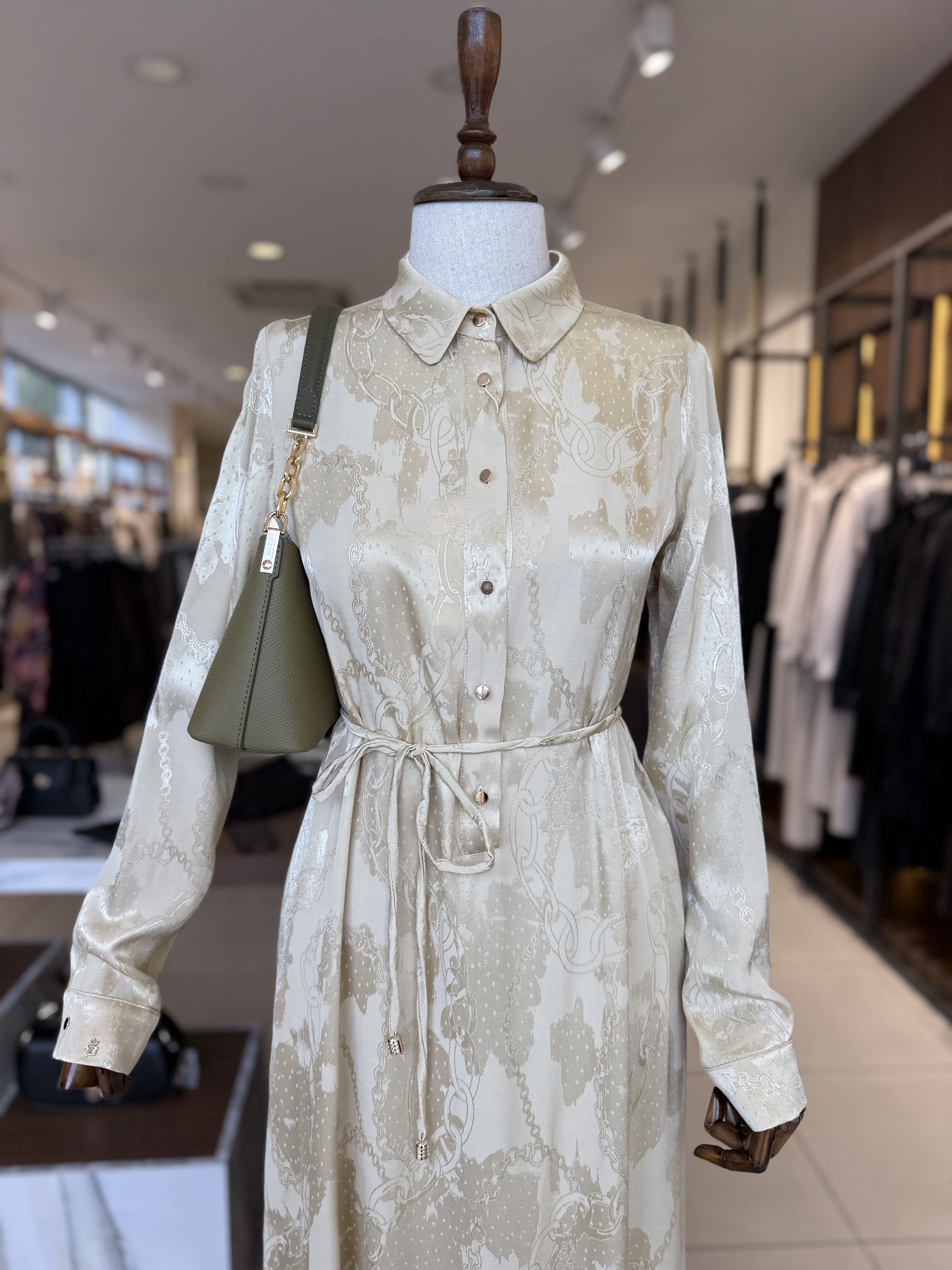 Jakar Desenli Gold Elbise 0547