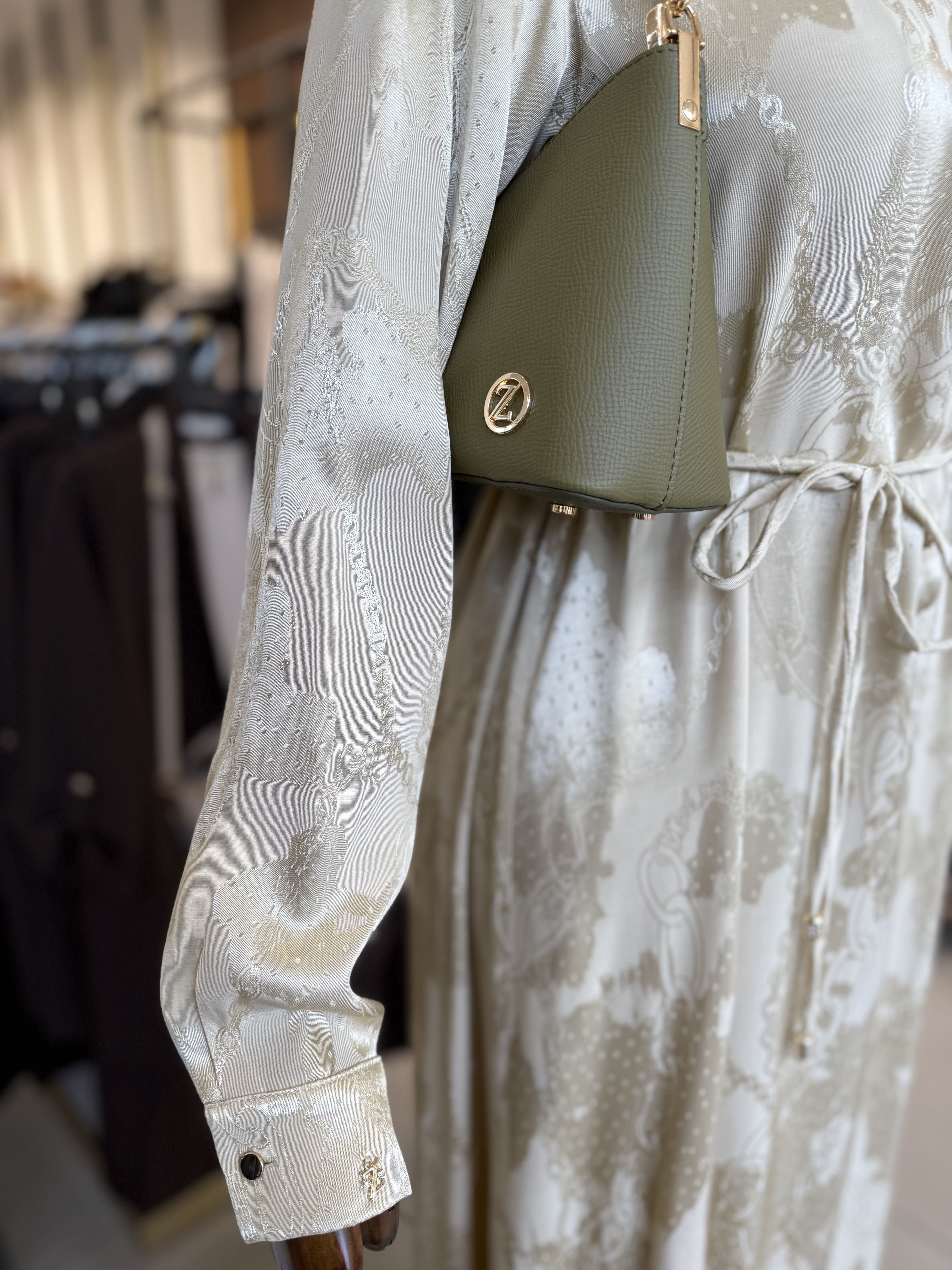 Jakar Desenli Gold Elbise 0547