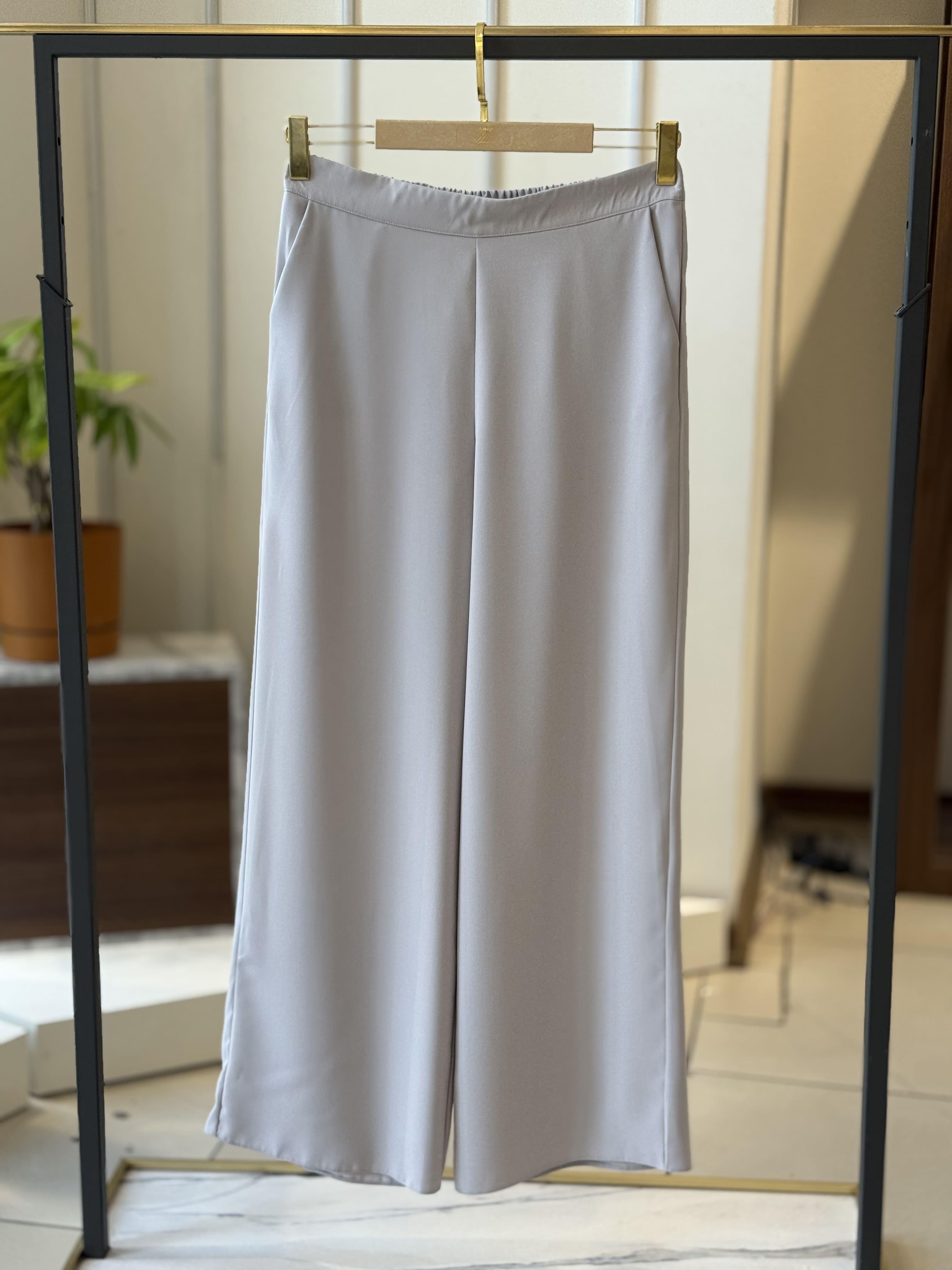 Esilastore Bol Paça Gri Kumaş Pantolon