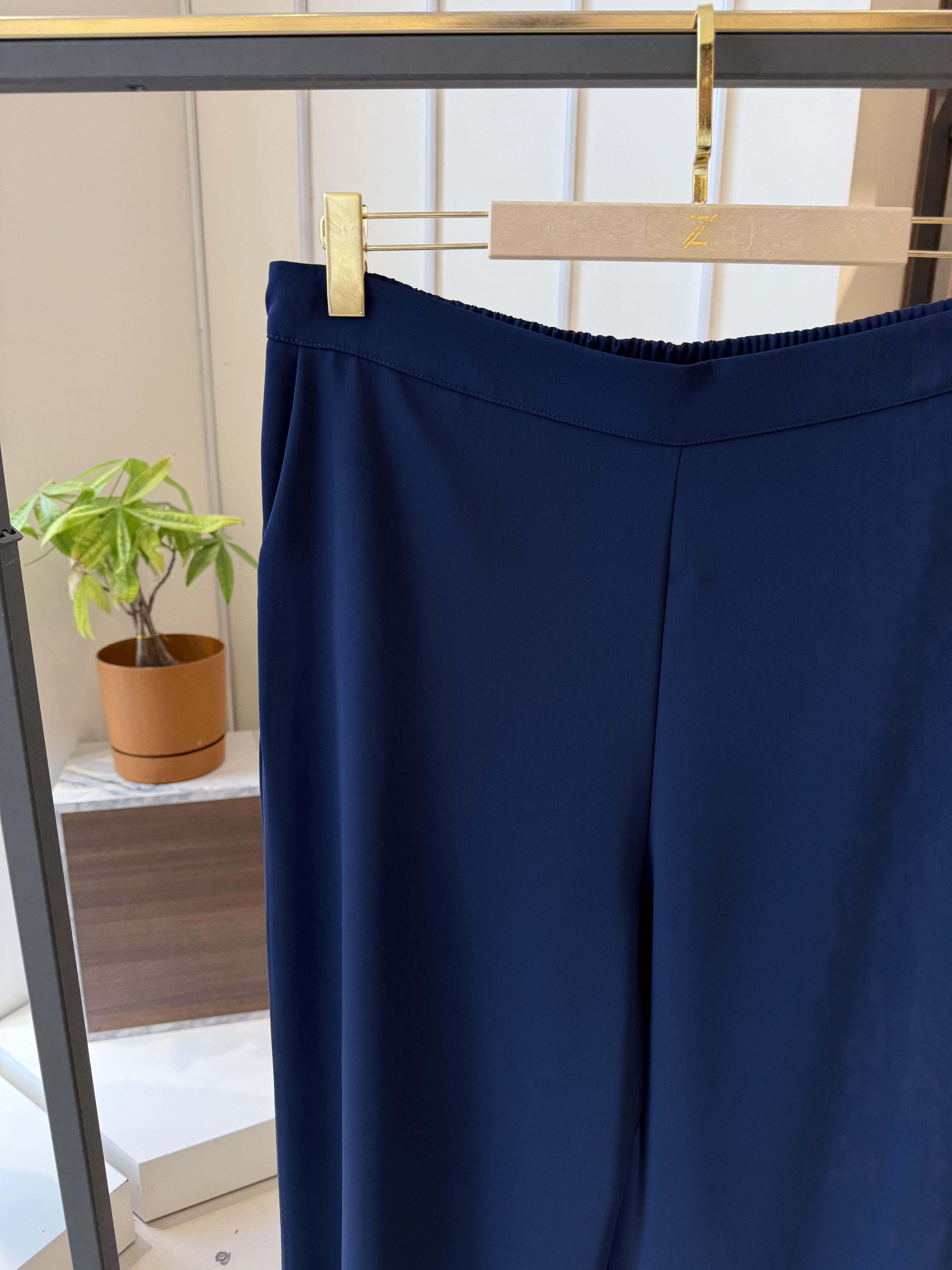 Esilastore Bol Paça Lacivert  Kumaş Pantolon