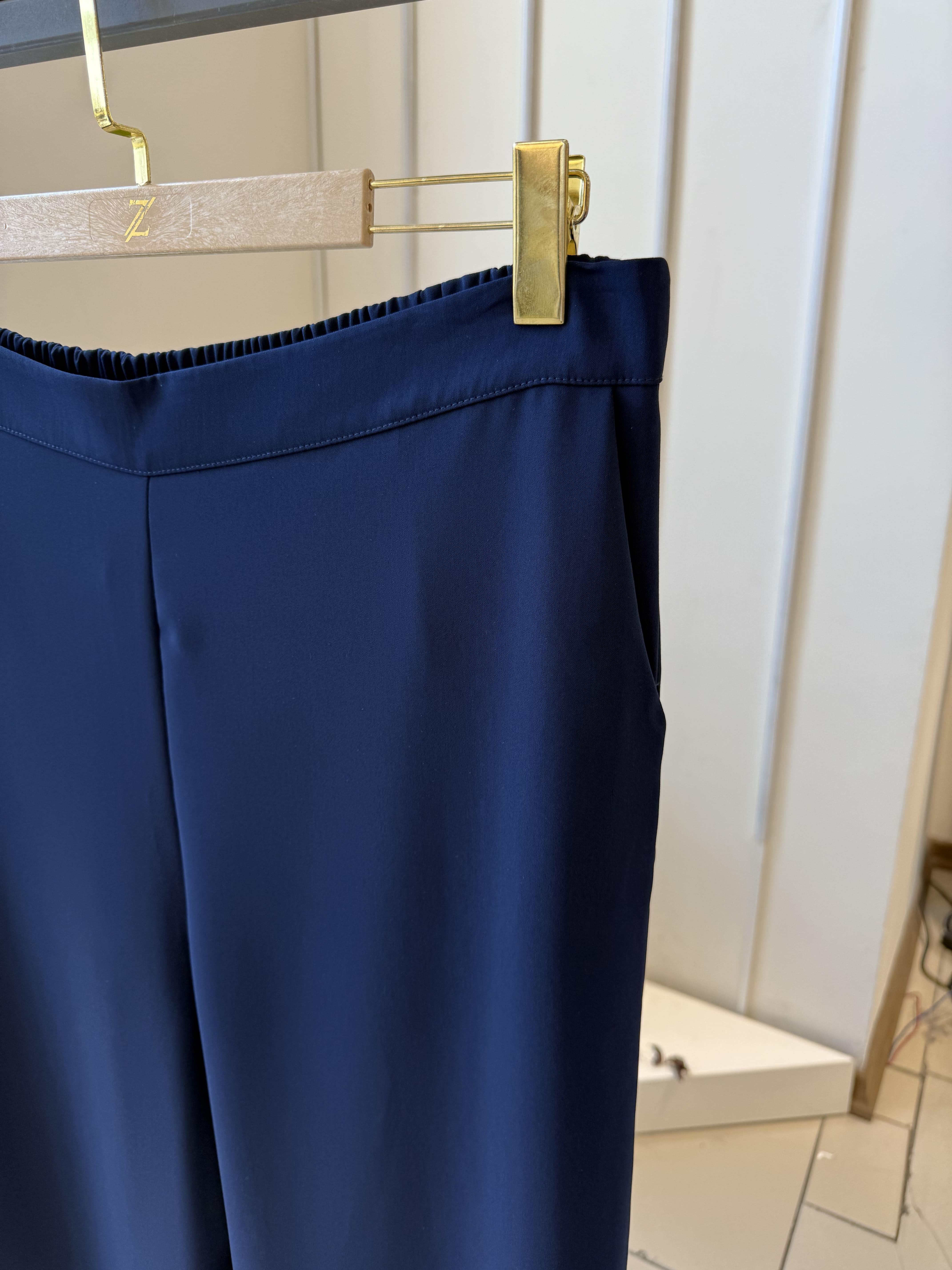 Esilastore Bol Paça Lacivert  Kumaş Pantolon