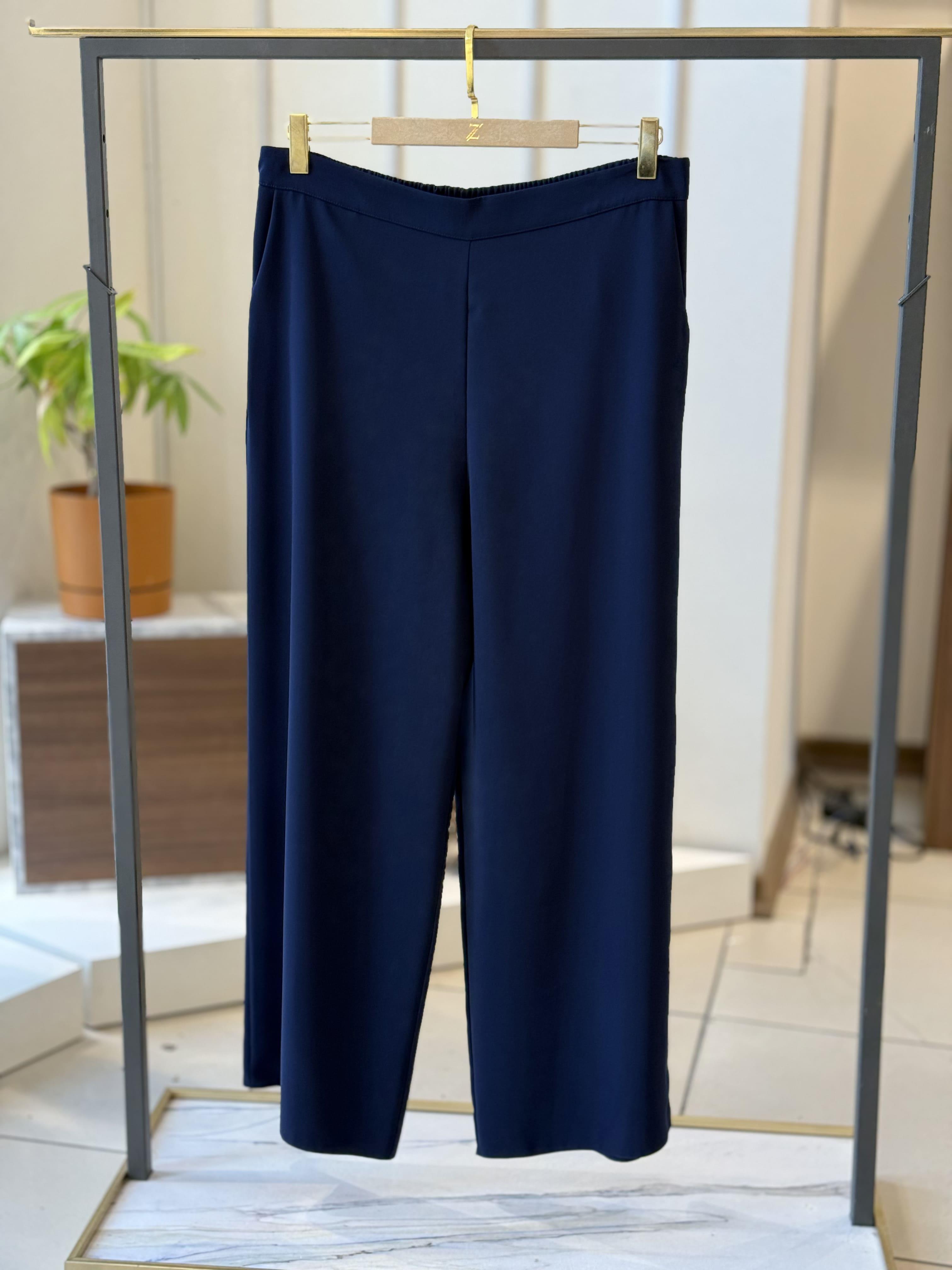 Esilastore Bol Paça Lacivert  Kumaş Pantolon