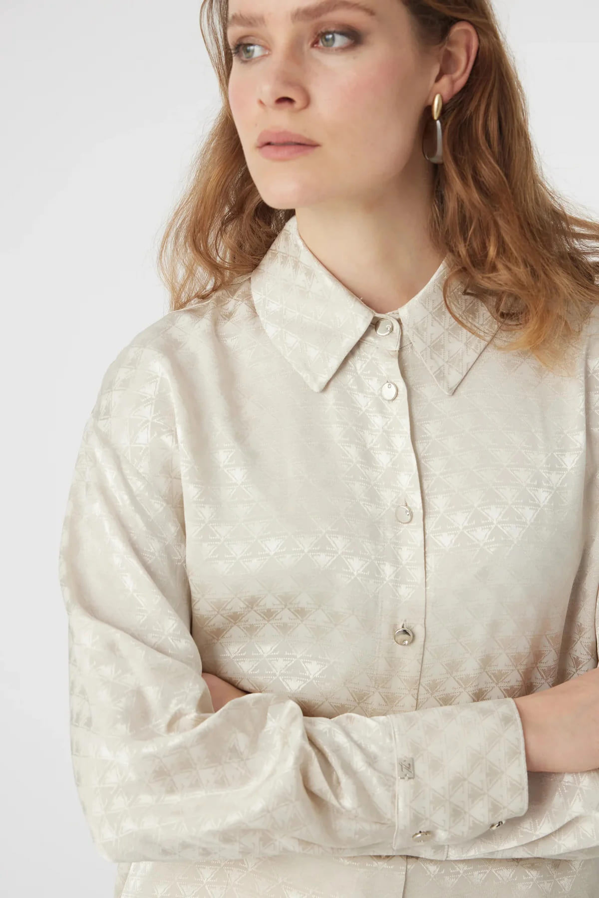 Monogram Desen Taş Gömlek 0120