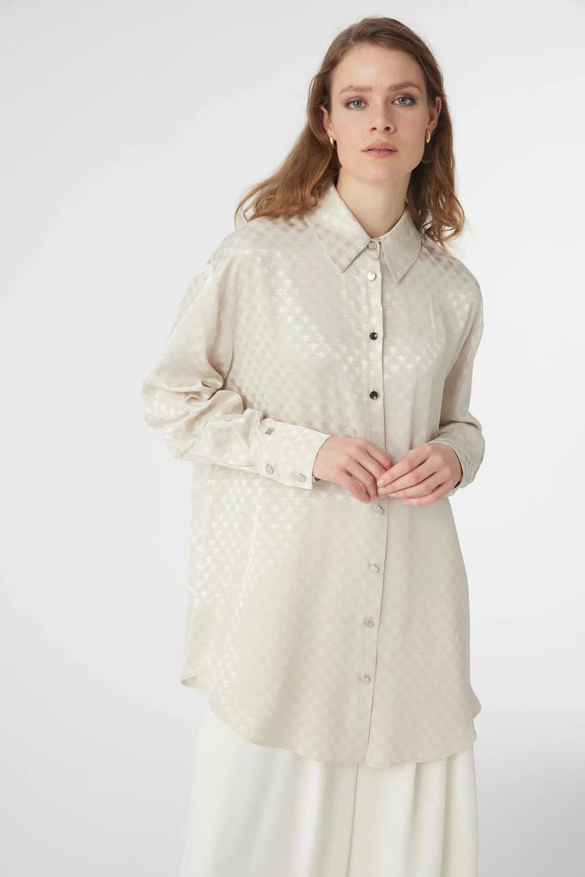 Monogram Desen Taş Gömlek 0120