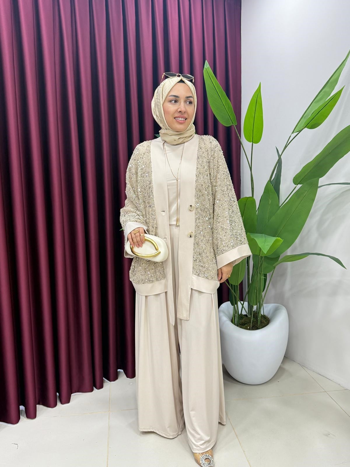 6925 SİMLİ CEKETLİ ÜÇLÜ TAKIM