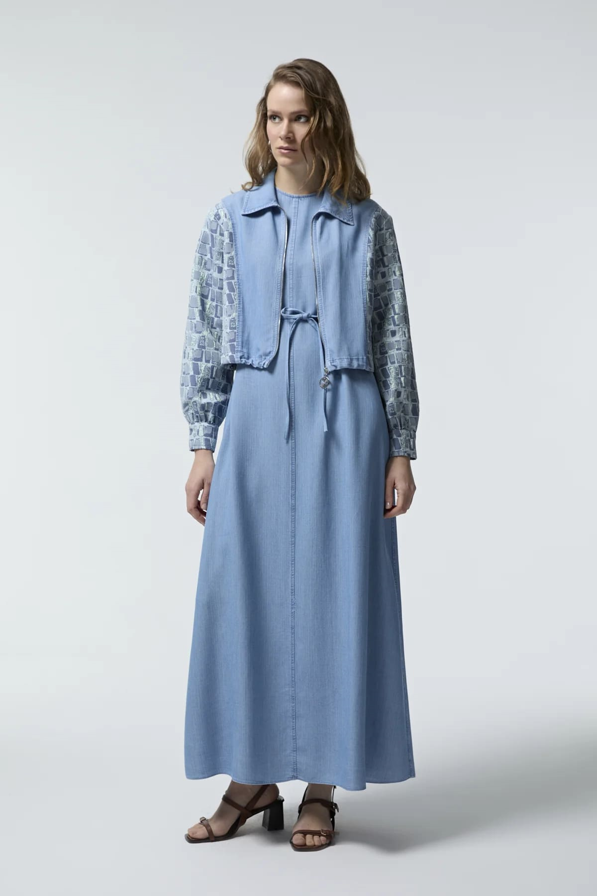 Elbise Ceket İkili Denim Takım Mavi 1824