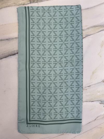 Monogram Desenli Polyester Twill Eşarp 0081