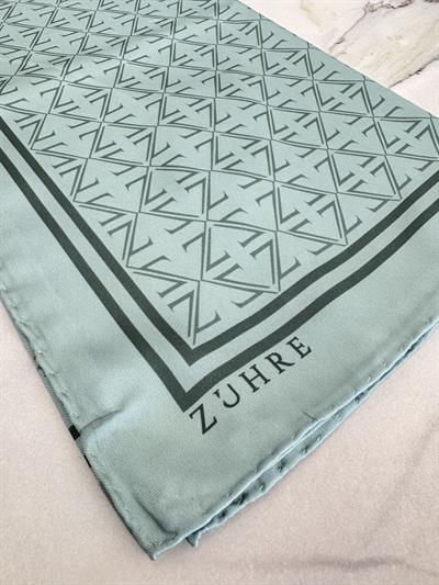 Monogram Desenli Polyester Twill Eşarp 0081