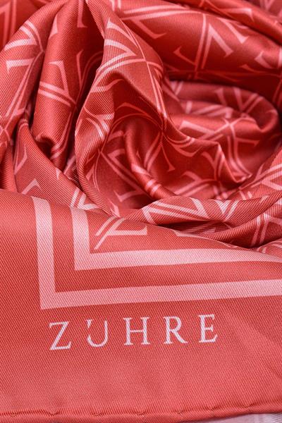 Monogram Desenli Polyester Twill Eşarp 0081