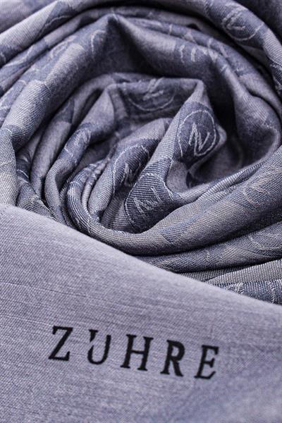 Monogram Desenli Antrasit Seher Şal 0106