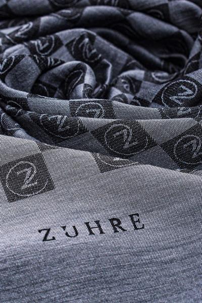 Monogram Desenli Füme Seher Şal 0106