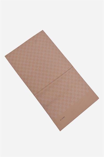 Monogram Desenli Bej Seher Şal 0106