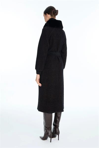 Kapüşonlu Kemer Detaylı Siyah/Kahve Giy Çık  GÇ-0221