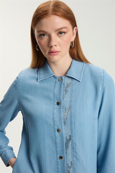 Pullu Sırt Detaylı Denim Giy Çık 0251