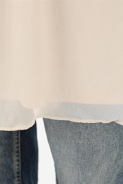 Kadın Basic Uzun T-Shirt Bej 10271