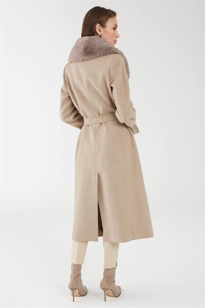 Kürk Detaylı Kaban Latte 12358