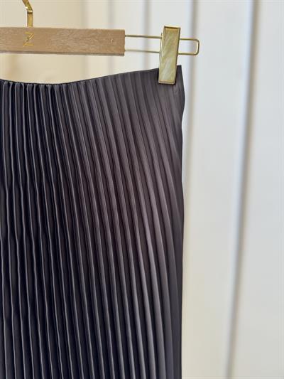 Piliseli Saten Antrasit Etek 1352