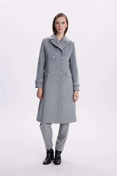 Kuşaklı Uzun Gri Kaban 13570