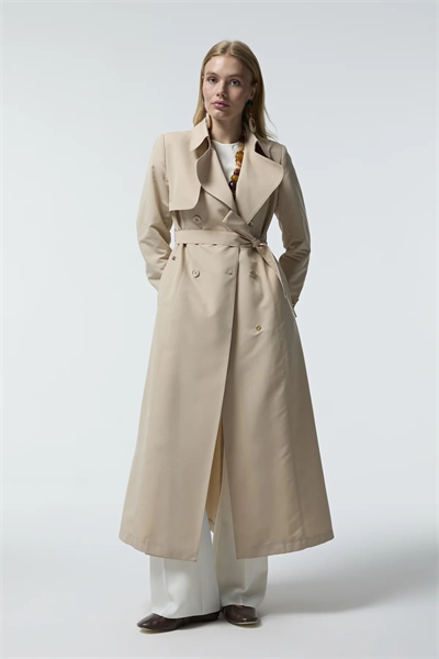 Kol Detaylı Kruvaze Yaka Taş Trençkot 14043