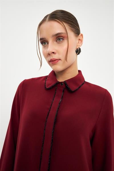 Şerit Detaylı Bordo Tunik 1498
