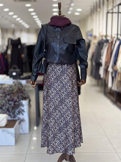 Leopar Desen Saten Etek 1600