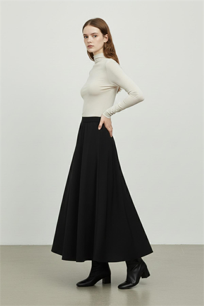 Gizli Fermuarlı Açılmlı Etek Siyah 18264