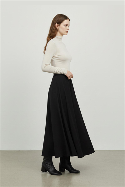 Gizli Fermuarlı Açılmlı Etek Siyah 18264