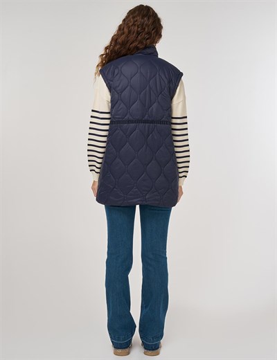 Dik Yaka Şişme Yelek Lacivert 20014