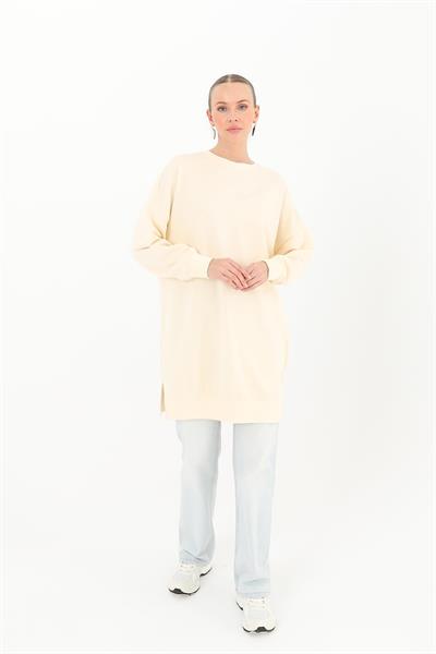 Düz Model Bej Sweatshirt 30644