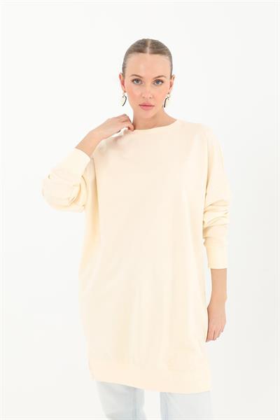 Düz Model Bej Sweatshirt 30644
