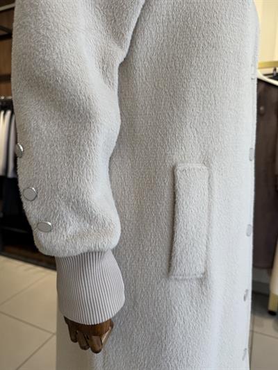 Düğme Detaylı Angora Bej Kaban 5010