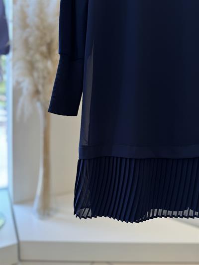 Şifonlu Uzun Kollu Piliseli Lacivert İçlik 877