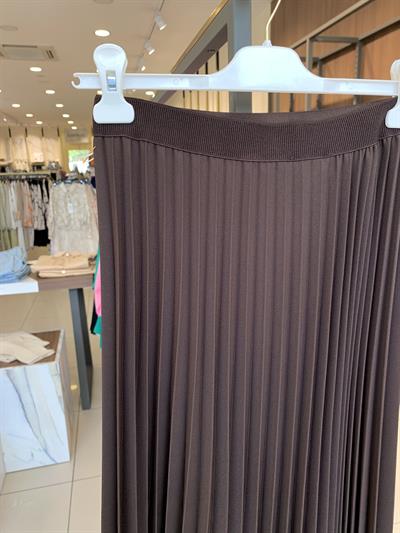 Krep Kuma Kahve Piliseli Etek 8940