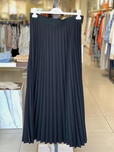 Krep Kumaş Siyah Piliseli Etek 8940