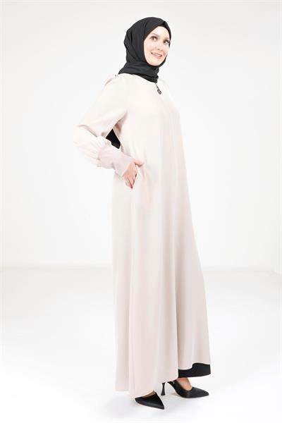 Sandy Manşet Taş Renk Ferace 9168