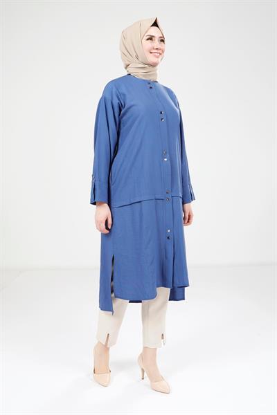 Çıtçıtlı İndigo Giy Çık 9239