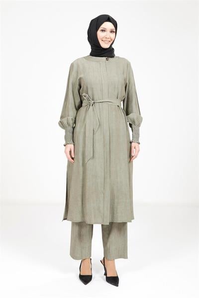 Kuşaklı Haki Alt Üst Takım 9278