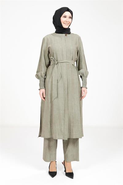 Kuşaklı Haki Alt Üst Takım 9278