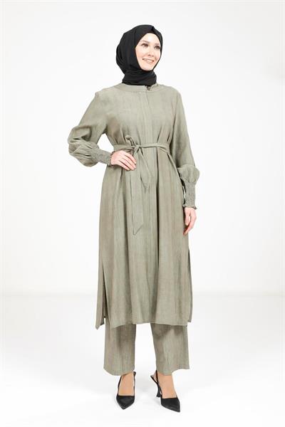 Kuşaklı Haki Alt Üst Takım 9278
