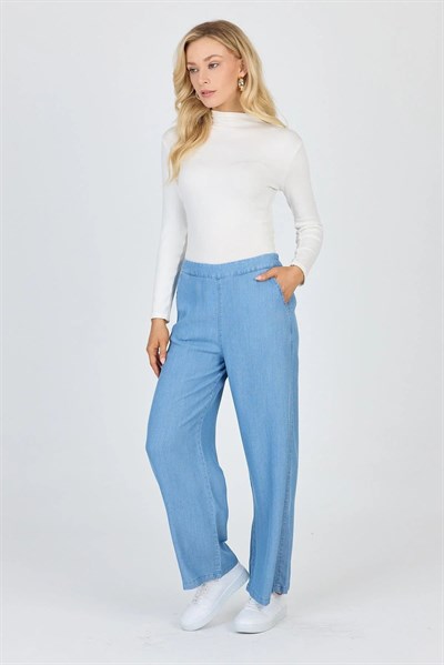 Denim Geniş Paça Pantolon 0013