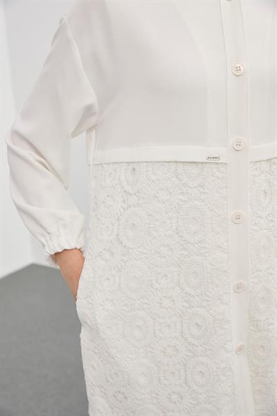 İşlemeli Ekru Ceket C-0094