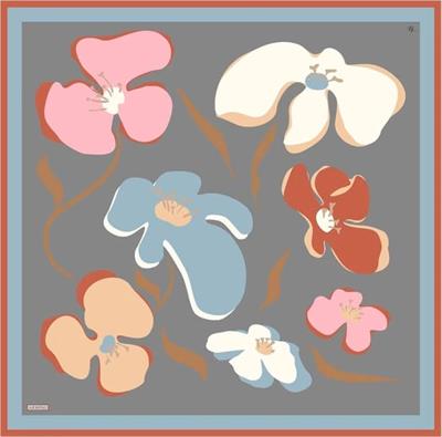 ARMİNE DESENLİ SAF İPEK TWİLL EŞARP 9317