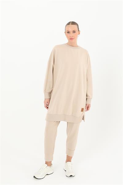 Düz Model Bej Sweatshirt 30644