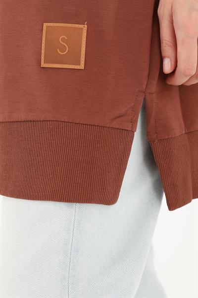Düz Model Kahve Sweatshirt 30644