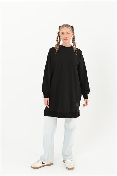 Düz Model Siyah Sweatshirt 30644
