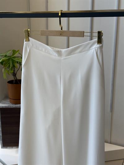 Esilastore Bol Paça Ekru Kumaş Pantolon