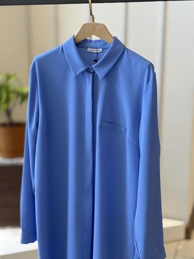 Esilastore Gizli Düğme Detaylı Tunik Mavi